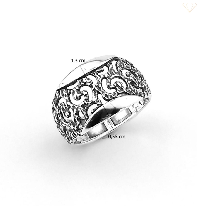 Srebrny pierścionek oksydowany ażurowy pr925 Susetti