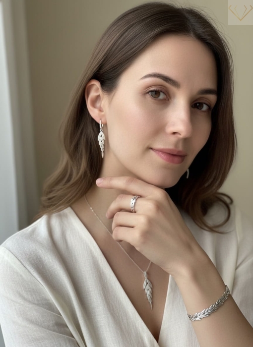 Srebrny pierścionek z motywem jodełki R21 próby 925 Susetti