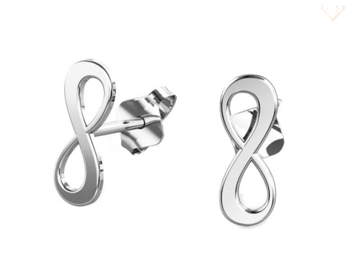 Srebrne kolczyki 925 nieskończoność sztyft wkrętki