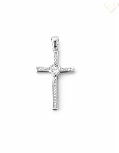 Srebrny wisiorek krzyżyk z cyrkoniami  pr.925