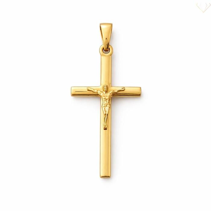 Srebrny Krzyżyk z Pasją – Pozłacany, Próba 925 Susetti.