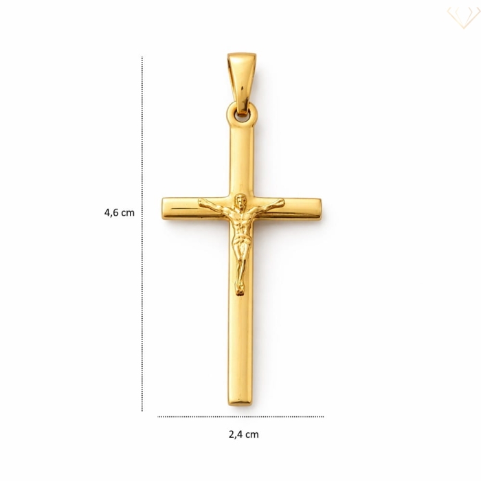 Srebrny Krzyżyk z Pasją – Pozłacany, Próba 925 Susetti.