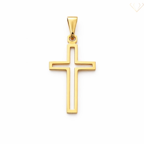 Srebrny wisiorek pozłacany krzyż pr.925