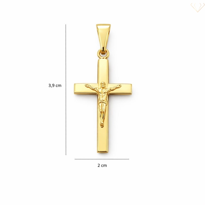 Krzyżyk z wizerunkiem Jezusa – pozłacane srebro próby 925 Susetti.