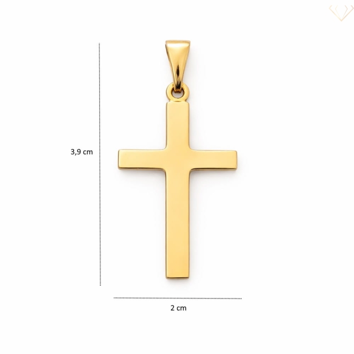 Klasyczny Krzyżyk Pozłacany – Srebro 925, Lustrzany Blask Susetti.
