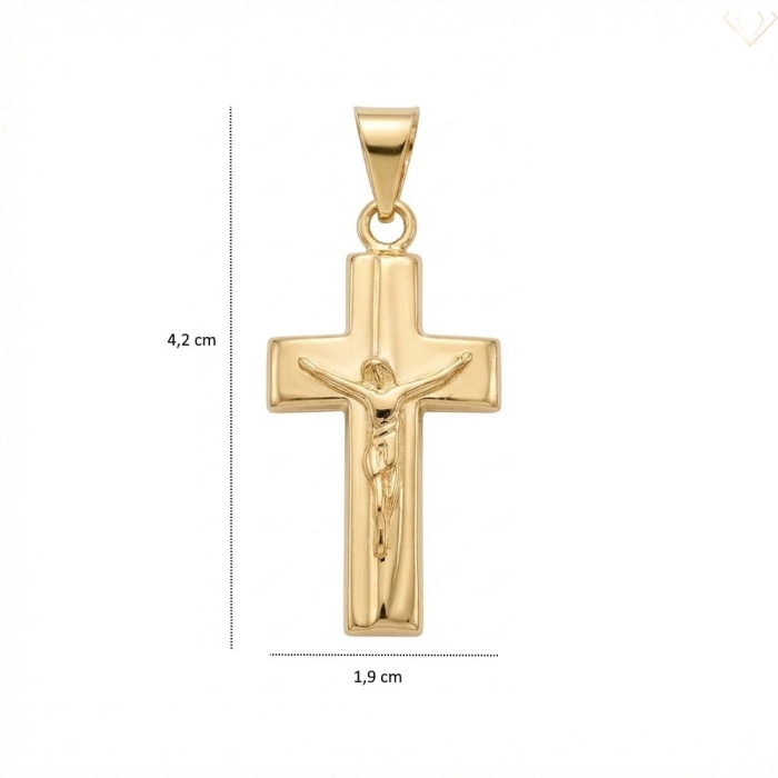 Elegancki Krzyżyk Pozłacany z Panem Jezusem – Srebro 925 Susetti.