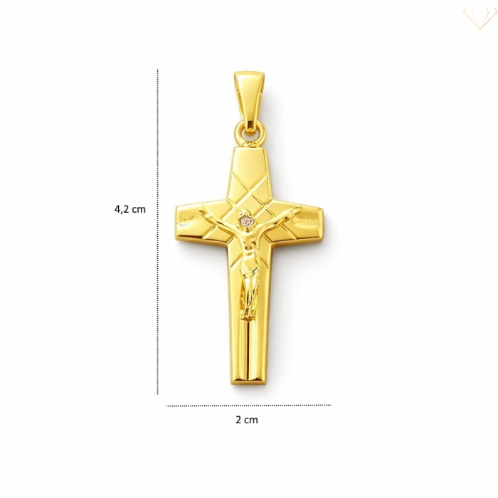 Srebrny wisiorek krzyżyk diamentowany pozłacany pr.925 Susetti.