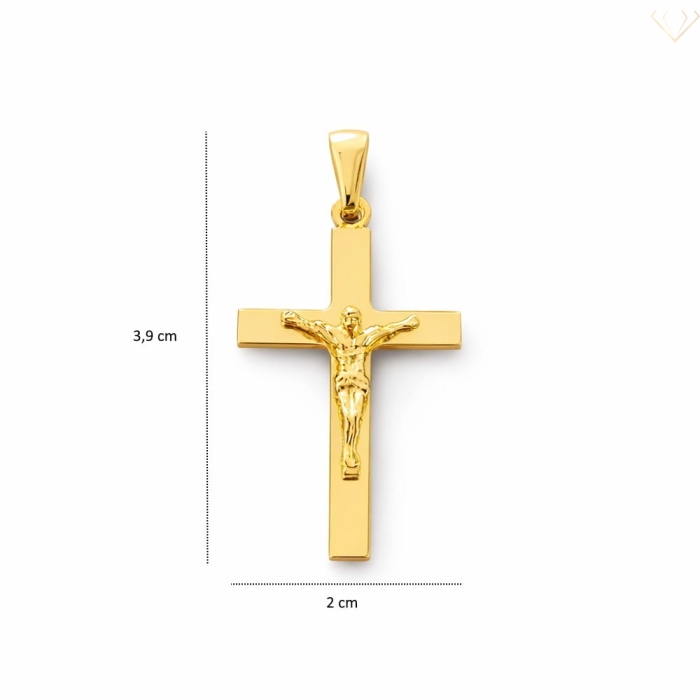 Srebrny wisiorek  krzyżyk  pozłacany z Panem Jezusem pr.925  Susetti.
