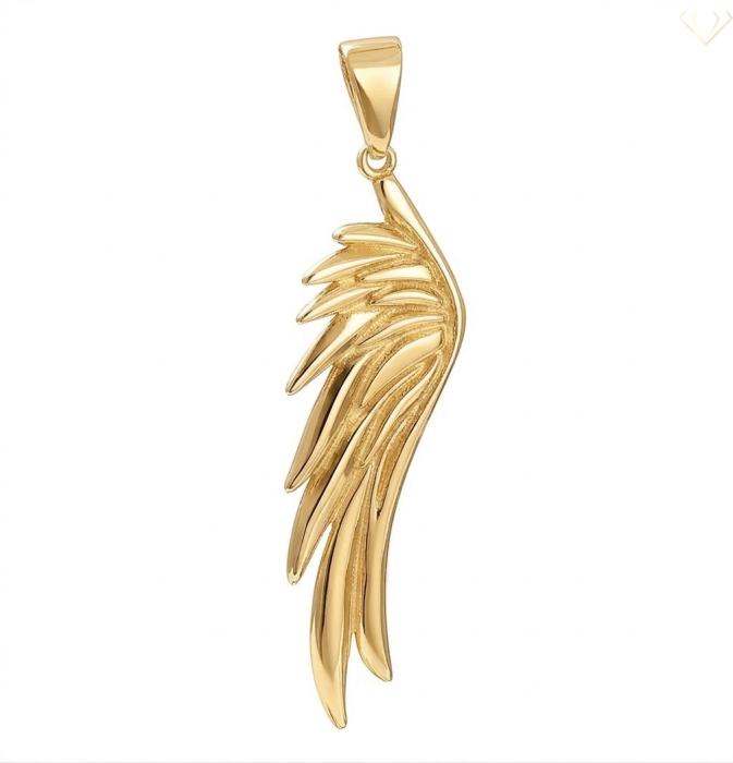 Srebrny wisiorek 925 pozłacany duże skrzydło anioła