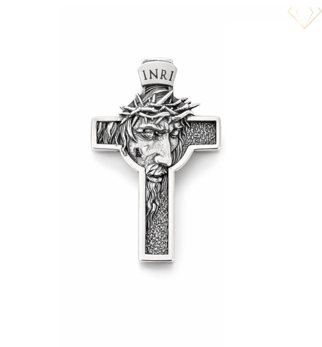 Srebrny wisiorek Krzyżyk pr.925 – Zawieszka z Wizerunkiem Jezusa