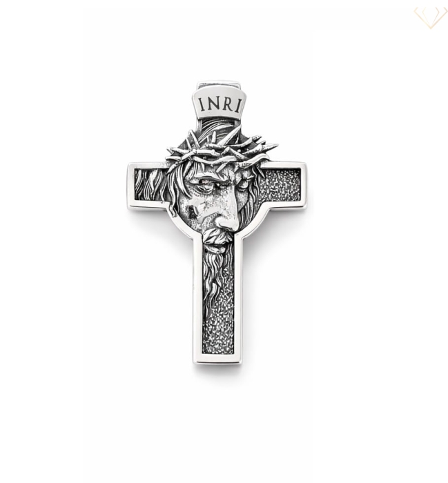 Srebrny Krzyżyk Próby 925 – Zawieszka z Wizerunkiem Jezusa