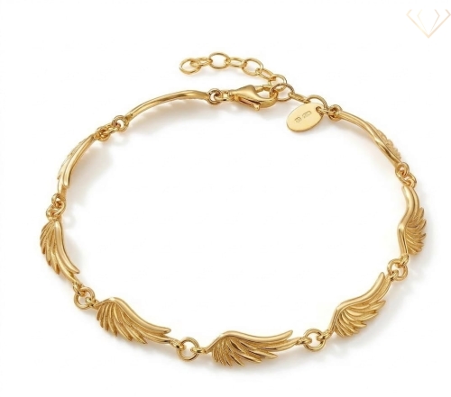 Srebrna bransoletka 925 pozłacana skrzydła anioła 