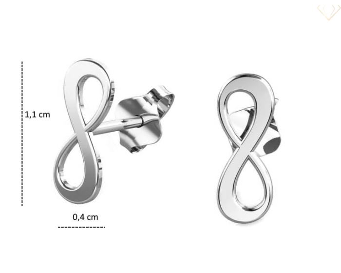 Srebrne kolczyki 925 nieskończoność sztyft wkrętki