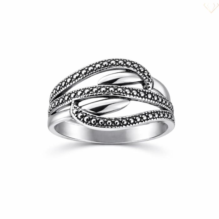 Srebrny pierścionek 925 oksydowany ze wzorem Susetti