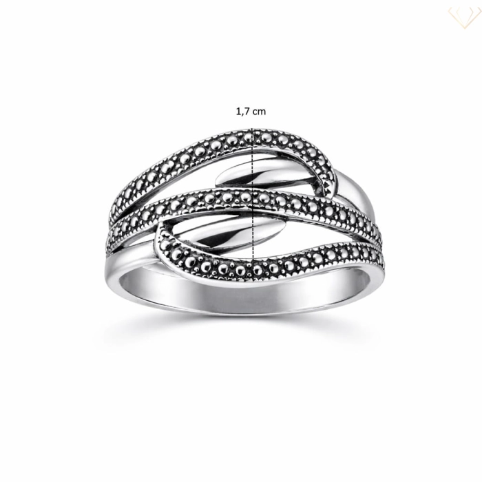 Srebrny pierścionek 925 oksydowany ze wzorem Susetti