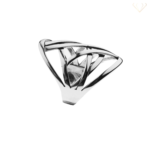 Srebrny pierścionek gładki duży ze wzorem R15