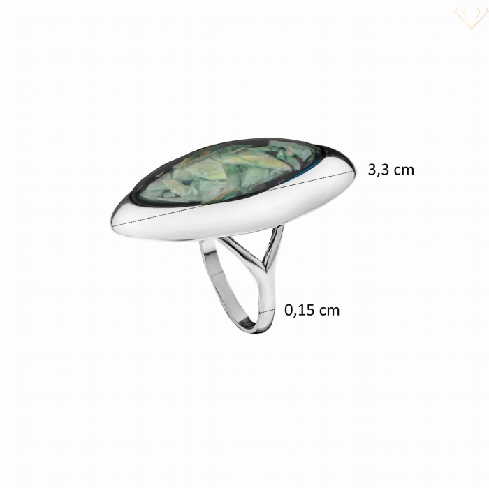 Srebrny pierścionek pr925 z zielonym kamieniem Opal