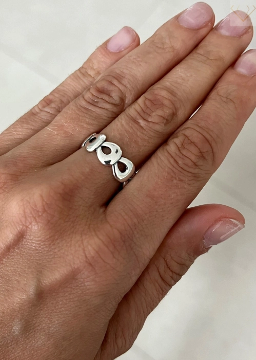 Srebrny pierścionek 925 gładki polerowany ze wzorem