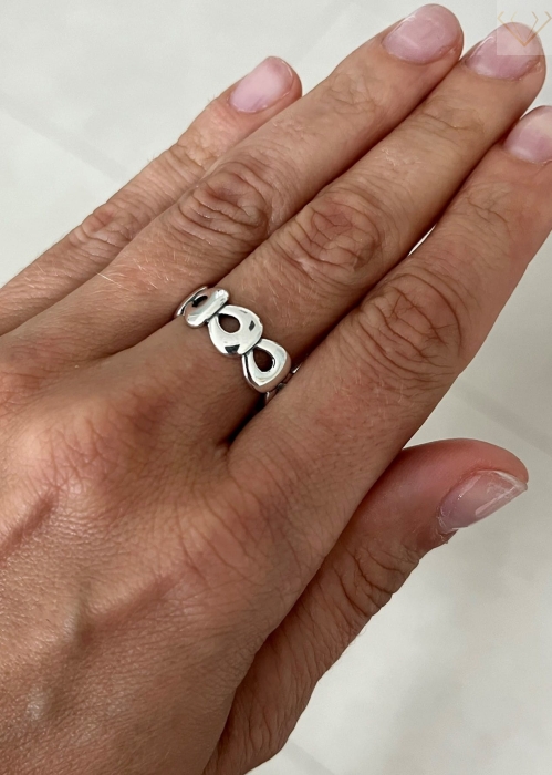 Srebrny pierścionek 925 gładki polerowany ze wzorem