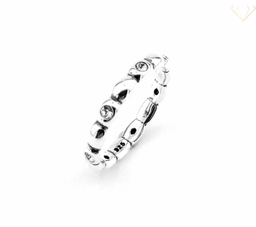 Srebrny pierścionek gładki z cyrkoniami pr.925 R16