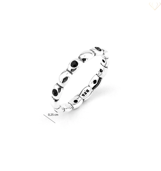 Srebrny pierścionek 925 gładki z cyrkoniami