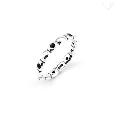 Srebrny pierścionek 925 gładki z cyrkoniami R16