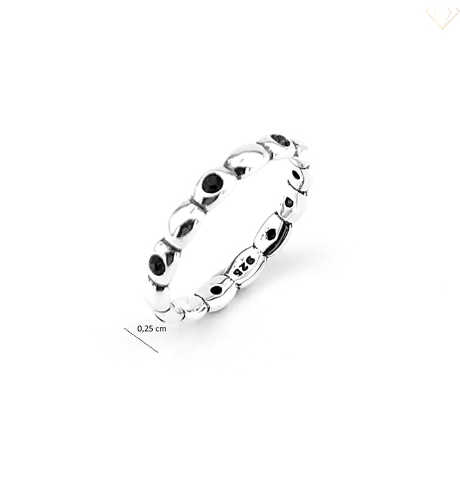 Srebrny pierścionek 925 gładki z cyrkoniami