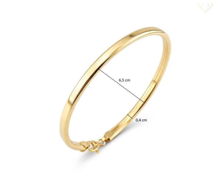 Srebrna bransoletka pozłacana sztywna gładka zapinana próba 925