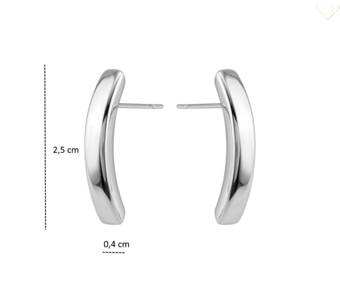 Srebrne kolczyki eleganckie klasyczne srebro pr.925 polerowane 2.5 cm