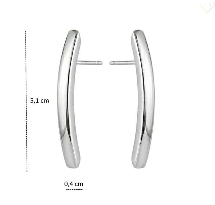 Srebrne kolczyki eleganckie klasyczne srebro pr.925 polerowane 5.1 cm