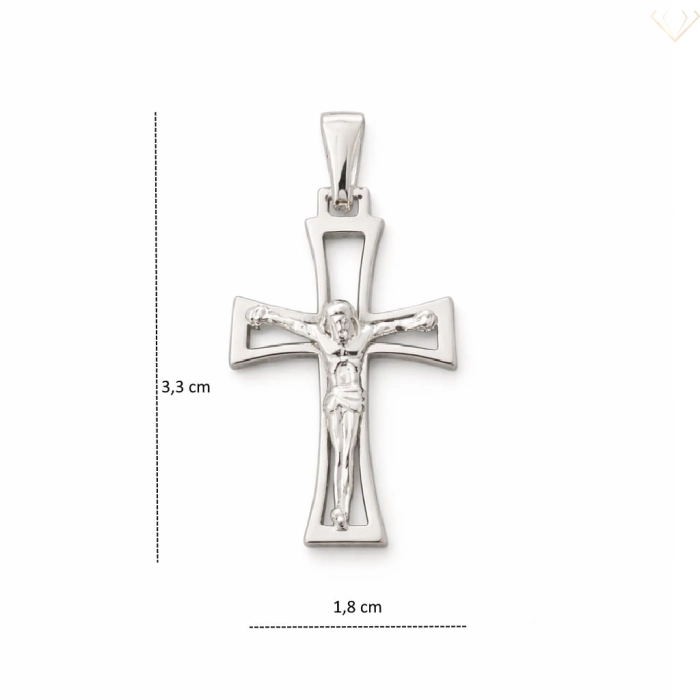 Srebrny krzyżyk ażurowy z pasyjką – próba 925