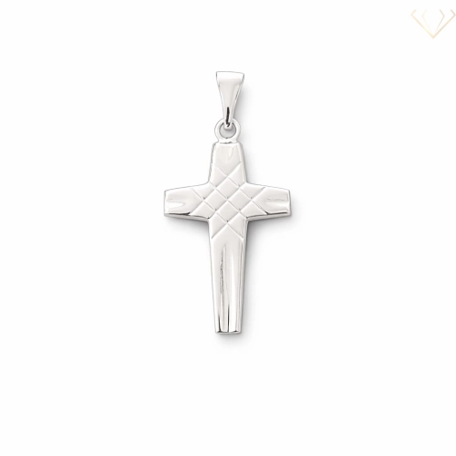 Srebrny wisiorek 925 krzyżyk ze wzorem