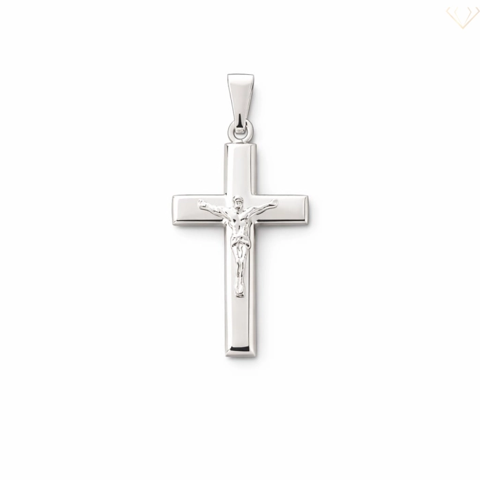 Srebrny wisiorek 925 krzyżyk z wizerunkiem Chrystusa