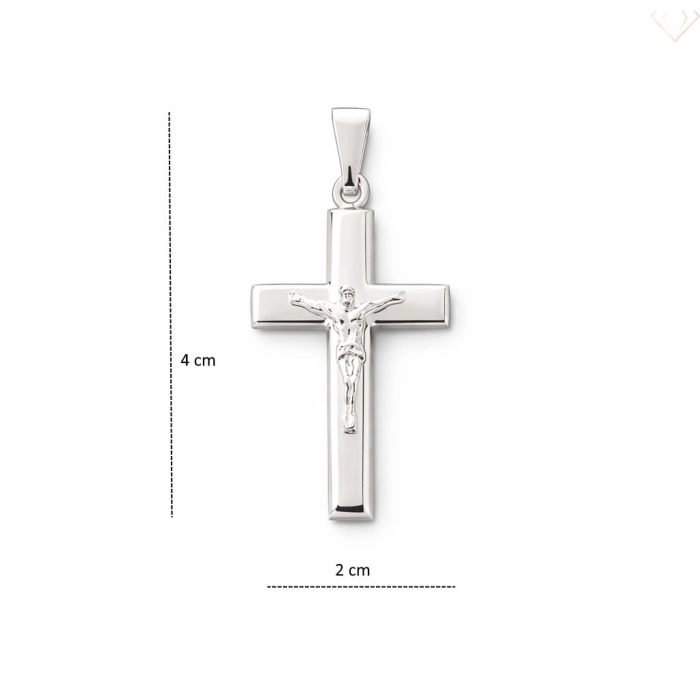 Srebrny wisiorek 925 krzyżyk z wizerunkiem Chrystusa
