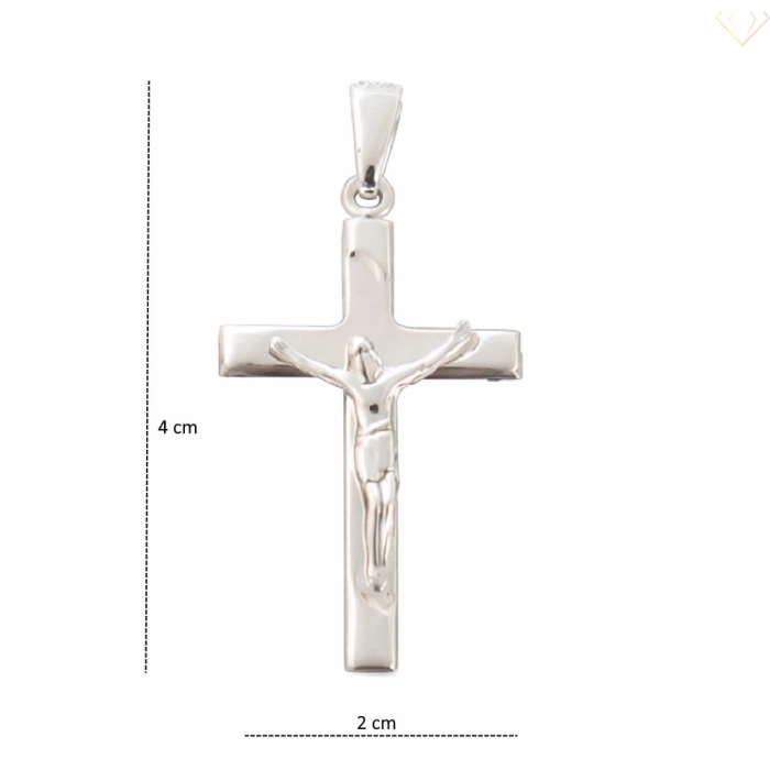 Srebrny krzyżyk 925 klasyczny z wizerunkiem Chrystusa