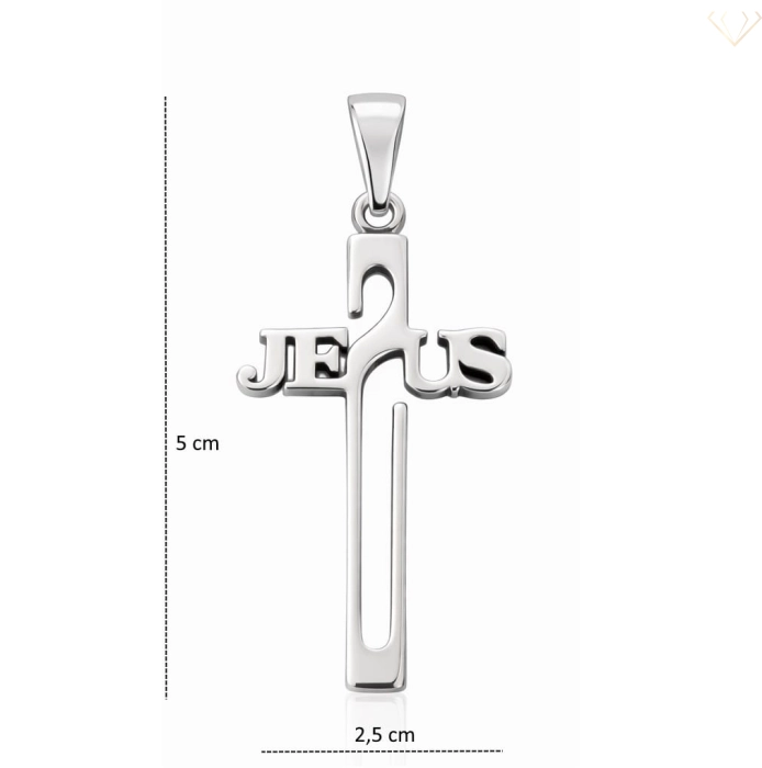 Srebrny krzyżyk 925 z napisem "JESUS"