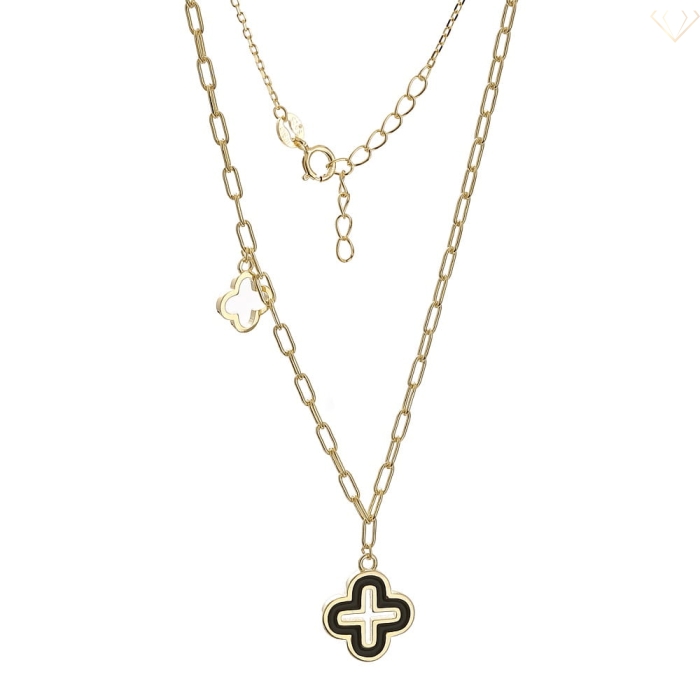 Srebrny naszyjnik 925 pozłacany czterolistna koniczyna