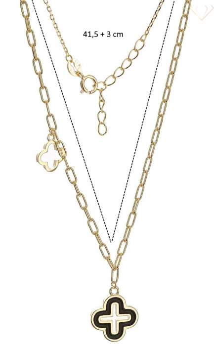 Srebrny naszyjnik 925 pozłacany czterolistna koniczyna