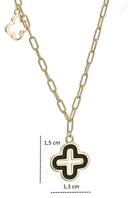 Srebrny naszyjnik 925 pozłacany czterolistna koniczyna