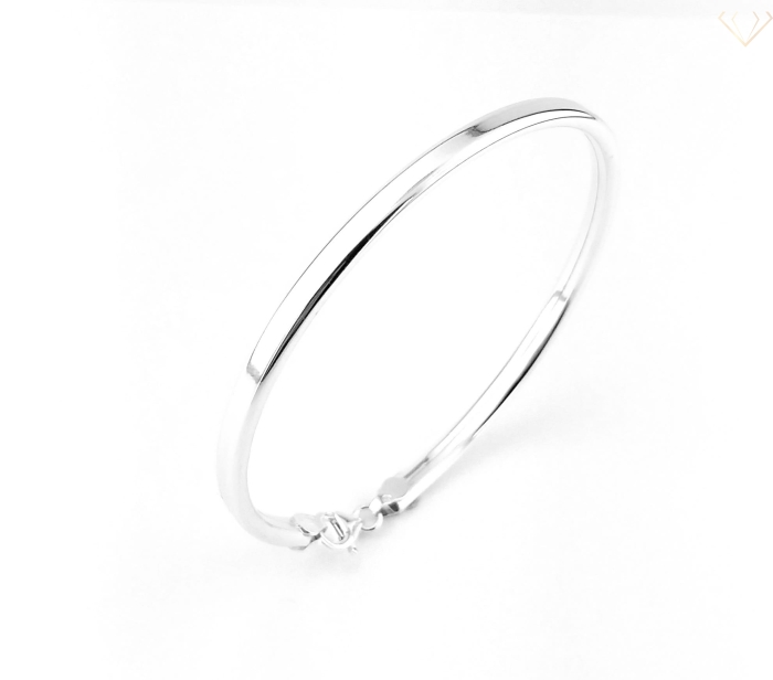 Srebrna bransoletka sztywna gładka zapinana próba 925
