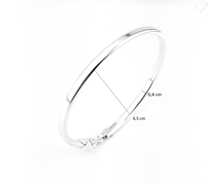 Srebrna bransoletka sztywna gładka zapinana próba 925 Susetti