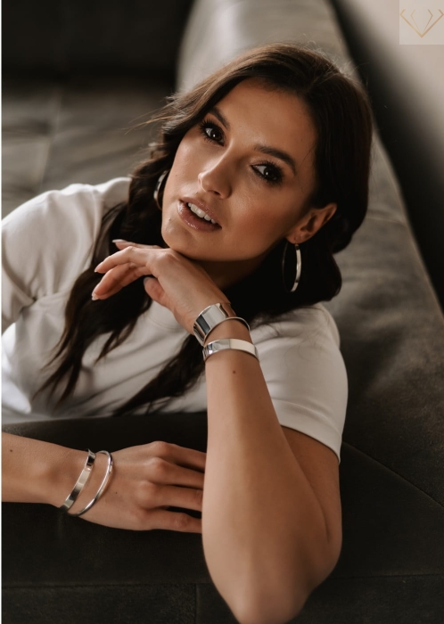 Srebrna bransoletka sztywna gładka zapinana próba 925