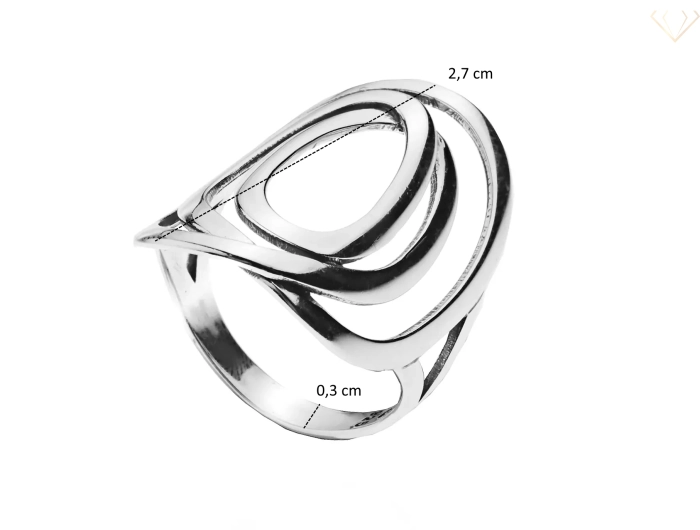 Srebrny pierścionek gładki ze wzorem srebro próby 925