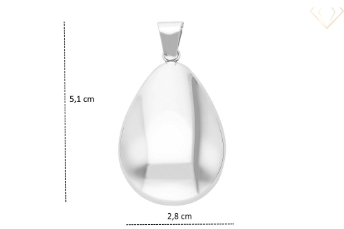 Srebrna zawieszka próby 925 w formie połyskującej kropli