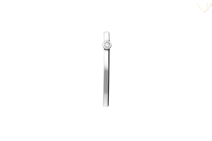 Srebrny wisiorek podłużny gładki z cyrkonią